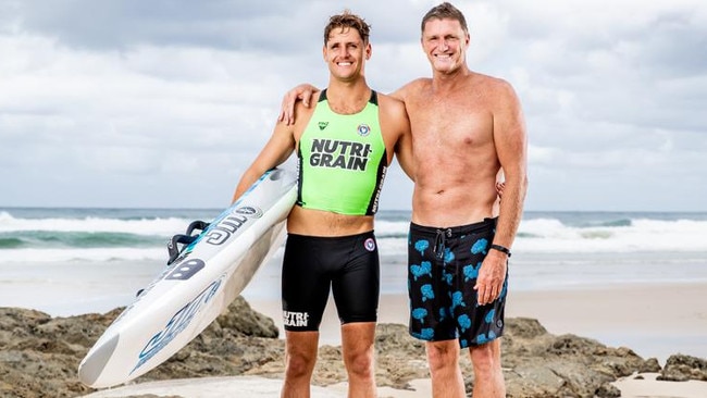 Father son duo TJ and Trevor Hendy. Picture: Luke Marsden