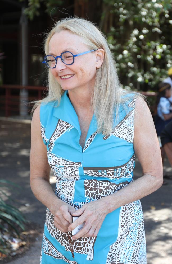 Coroner Elisabeth Armitage and counsel assisting Beth Wild outside Darwin Local Court following Pukumani Alimankinni's death in care coronial on April 24, 2024. Picture: Zizi Averill