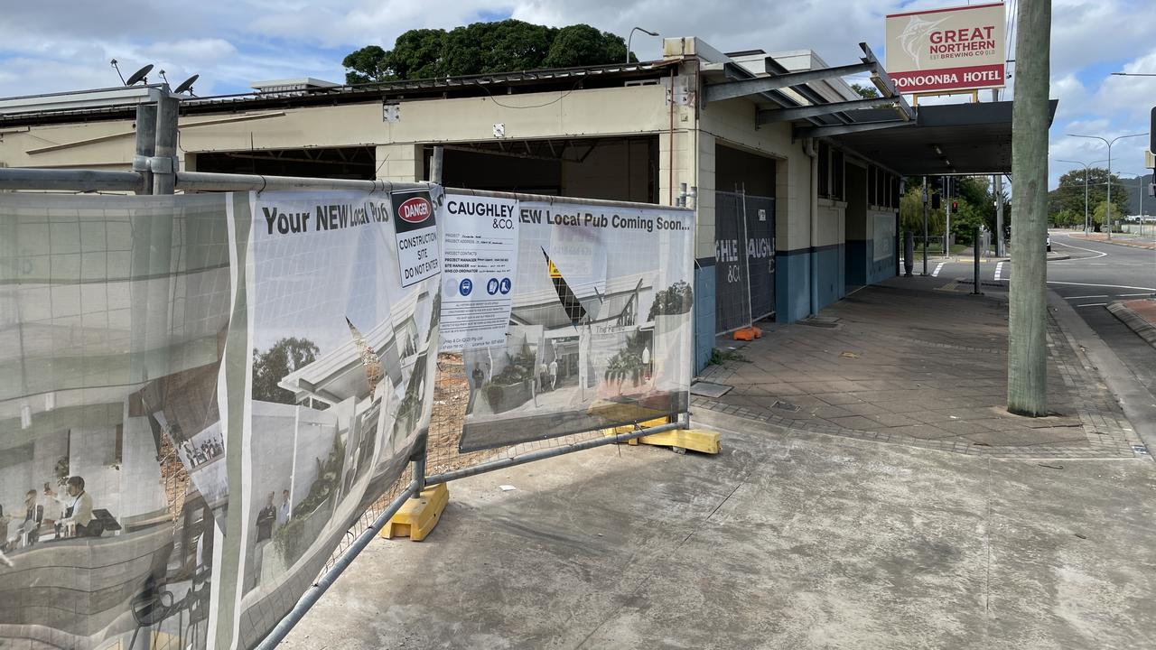 Construction is underway on The Fairfield's (formerly Oonoonba Hotel) new beer garden and bistro where part of the motel and pub once stood. Picture: Leighton Smith.