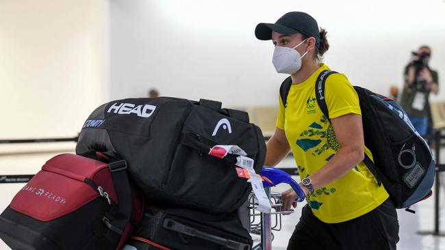 Australia's tennis player Ashleigh Barty arriving in Tokyo