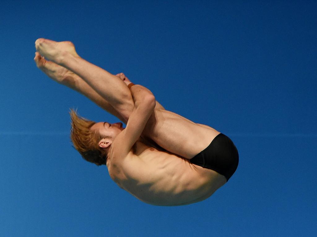 Matthew Mitcham competes at the 2014 Commonwealth Games.