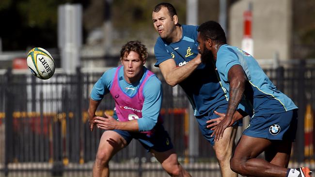 Waratahs captain Michael Hooper trains with the Wallabies ahead of next month’s Bledisloe Cup first Test.