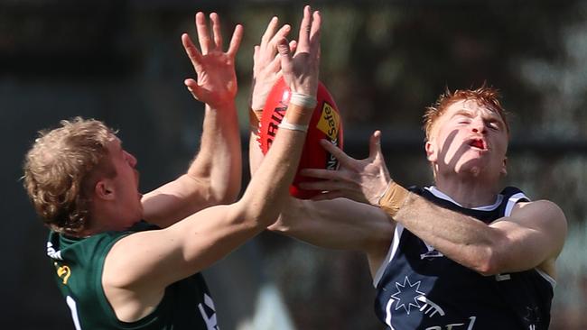 Ballarat’s Riley Miller tries to win the ball earlier this year at interleague. Picture Yuri Kouzmin