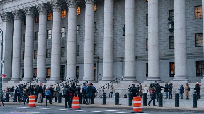 The Thurgood Marshall United States Courthouse where the trial of Ghislaine Maxwell is being held in New York City.