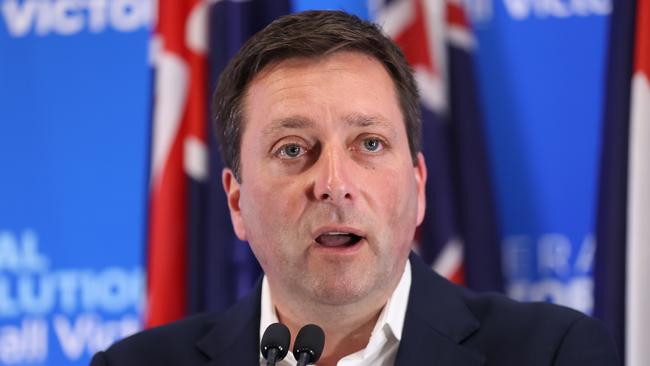 Matthew Guy resigned as Liberal party leader on Sunday after his party lost the election. Picture: David Caird