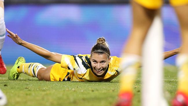 Steph Catley celebrates a goal. Picture: Getty Images