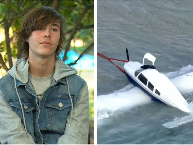 The teen helped his mum crash land the plane. Picture: Nine News