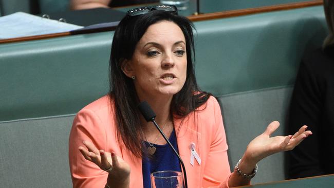 Labor Member for Lindsay Emma Husar during Question Time in the House of Representatives at Parliament House in Canberra, Monday, Nov. 21, 2016. (AAP Image/Mick Tsikas) NO ARCHIVING