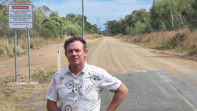 Livingstone Shire councillor Adam Belot stands on Ritamada Road at Emu Park.