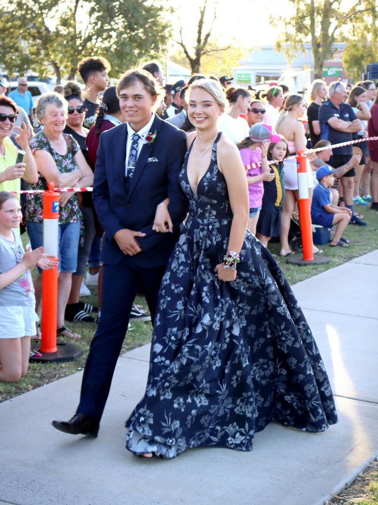 Katie Reeves and James Kucks. Oakey State High School formal. Photo Sean Federoff