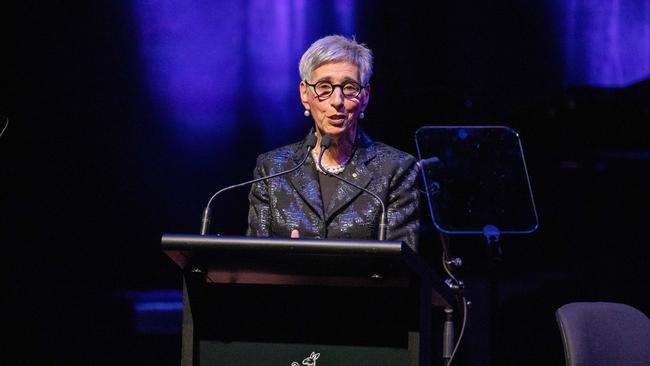 Victorian Governor Linda Dessau took a police escort after the Australian Grand Prix earlier this month. Picture: Jason Edwards