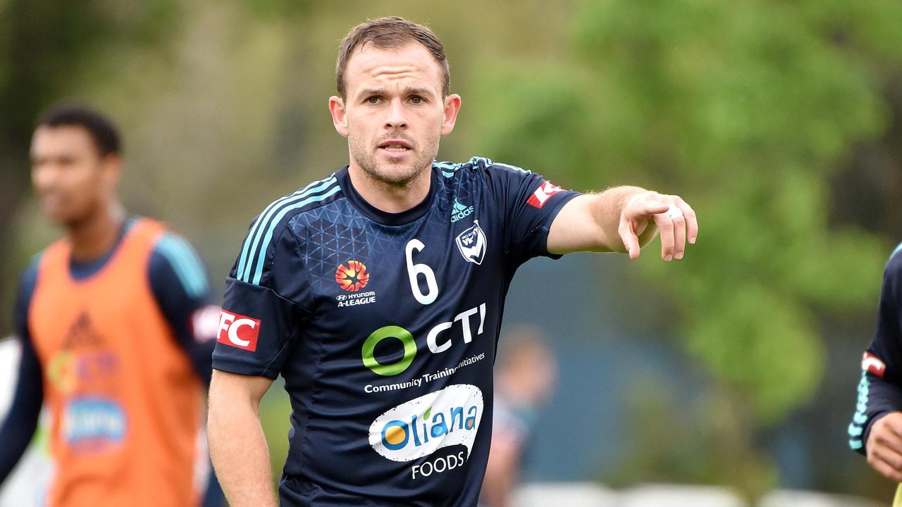 Melbourne Victory training at Gosch's paddock, 22nd of October 2015, Melbourne Australia. Melbourne Victory's Leigh Broxham during training. Picture : George Salpigtidis