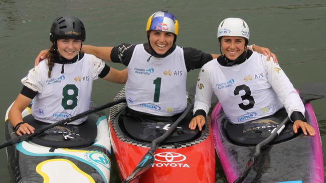 Sophie Wilson and the Fox sisters. Pic: Paddle Australia