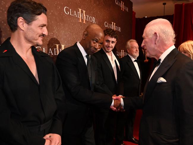 The actor admitted he didn’t know what to do when he met the King. Picture: Eddie Mulholland/Pool/AFP