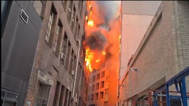 The fire broke out metres from Central station in Sydney's CBD. Picture: Nathan Schmidt/ NCA NewsWire