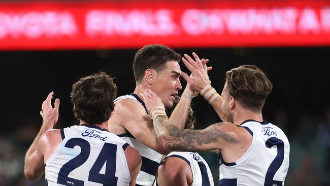 Geelong played some of its best footy of 2024 in a qualifying final smashing of Port Adelaide. Picture: James Elsby/AFL Photos via Getty Images.