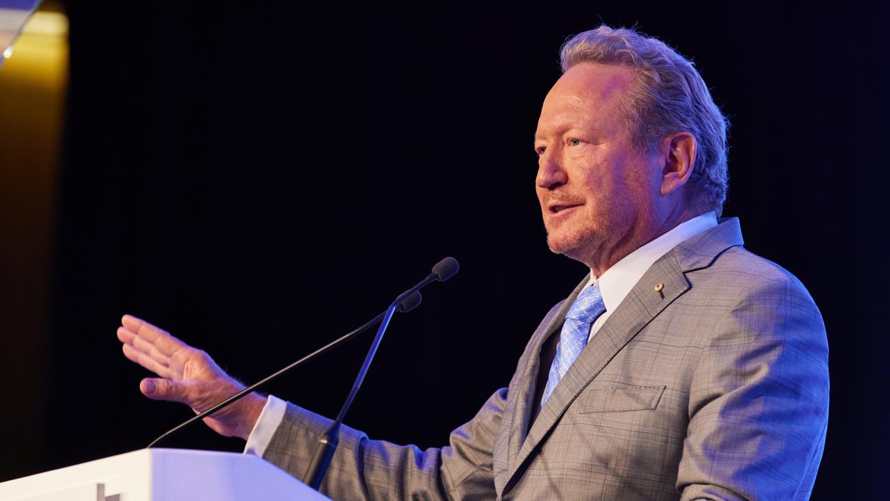 21-11-2023 – Executive Chairman Dr Andrew Forrest speaks at the Fortescue AGM. Picture: SoCo Studios