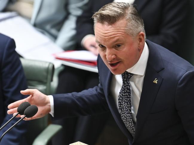 Climate Change and Energy Minister Chris Bowen announced Australia’s 43 emissions target last year – but the 2035 figure is shaping up to be a whole new fight. Picture: NCA NewsWire / Martin Ollman