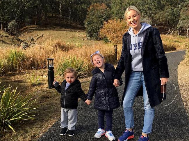 Roxy Jacenko with her two children, Hunter and Pixie Curtis.