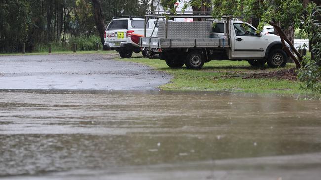 Localised flooding at Cleveland following Saturday's downpour.