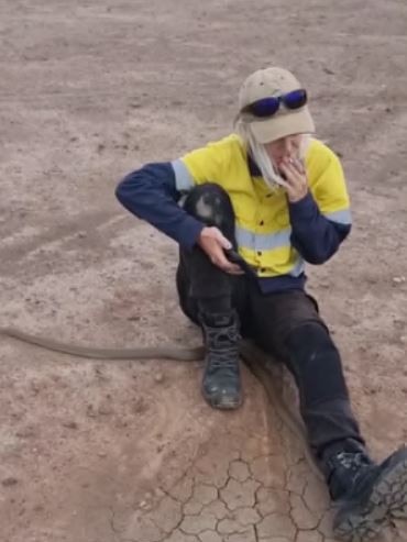 She felt confident with the snake. Picture: Harrison’s Gold Coast and Brisbane Snake Catcher/Facebook