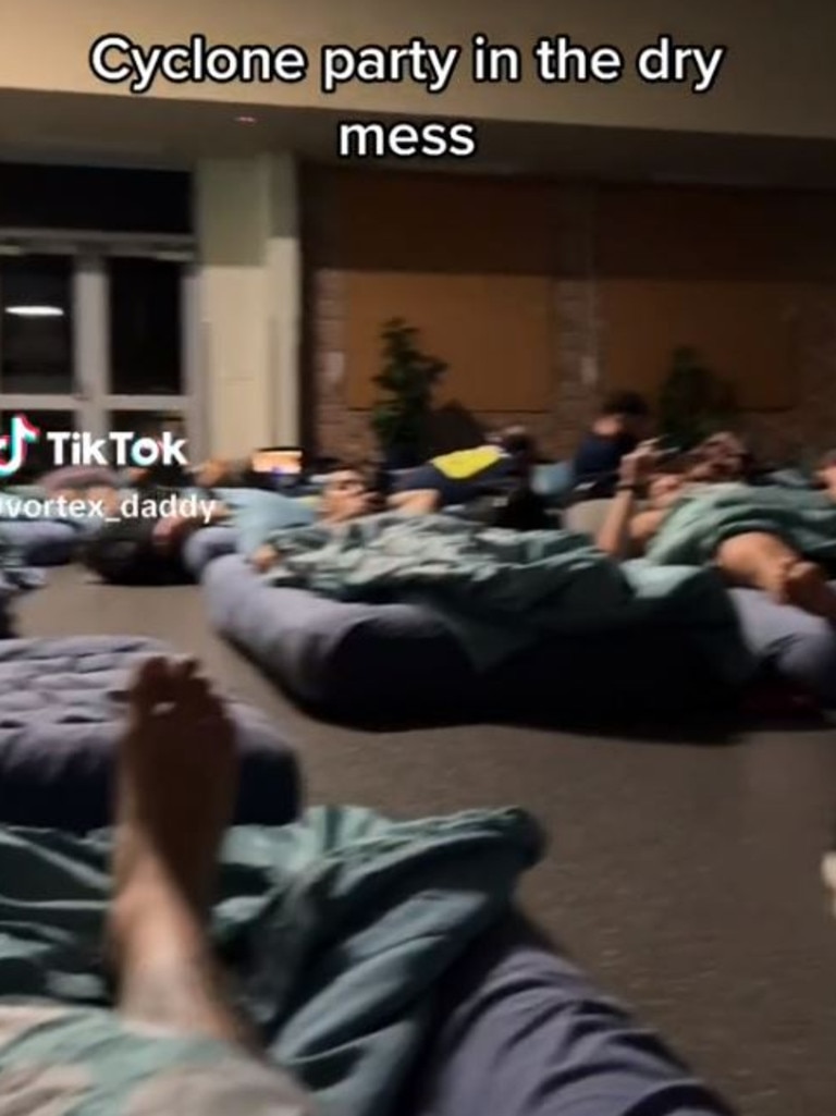 A cyclone party was held at the mess hall of a mine site. Picture: TikTok