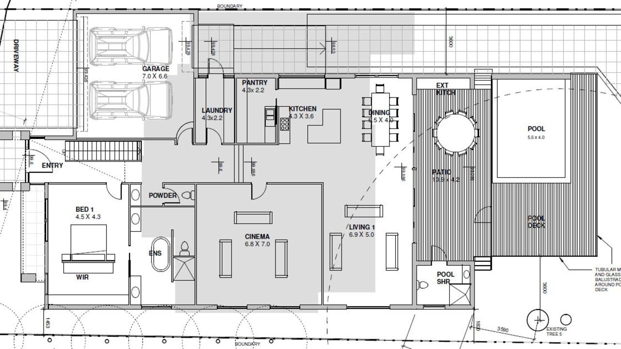 The floor plan for the proposed ground floor. Picture: Nicholas Ingerson Architect