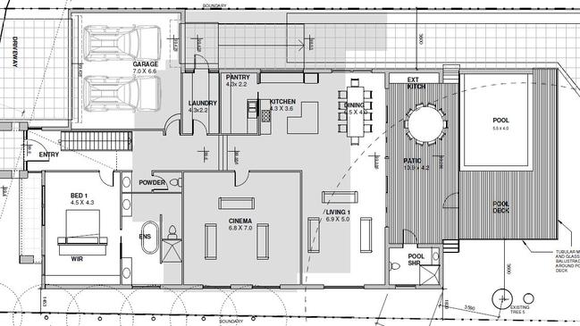 The floor plan for the proposed ground floor. Picture: Nicholas Ingerson Architect