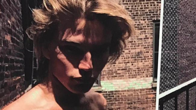 "HIGHERDOSE - On set NYC." Topless Jordan Barrett strikes a sexy pose while shooting in New York. Picture: Jordan Barrett / Instagram