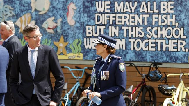 NSW Premier Dominic Perrottet joined Karen Webb at the swearing in ceremony. Picture: Jonathan Ng