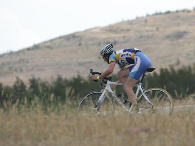 A cyclist at Criterium Circuit at Stromlo Forest Park in Canberra’s west.