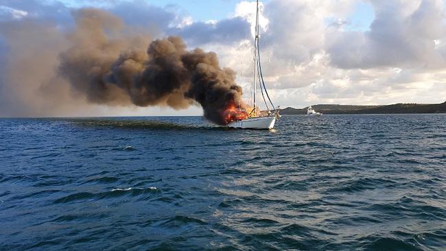 Moreton Bay boat fire Photo: Queensland Police Service