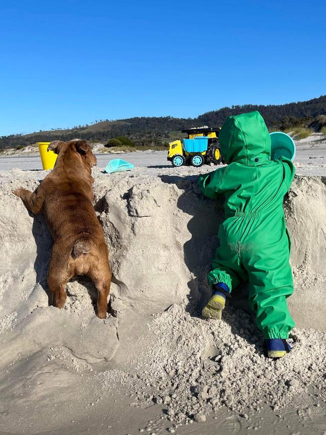 Betty the bulldog has a special bond with her human siblings.