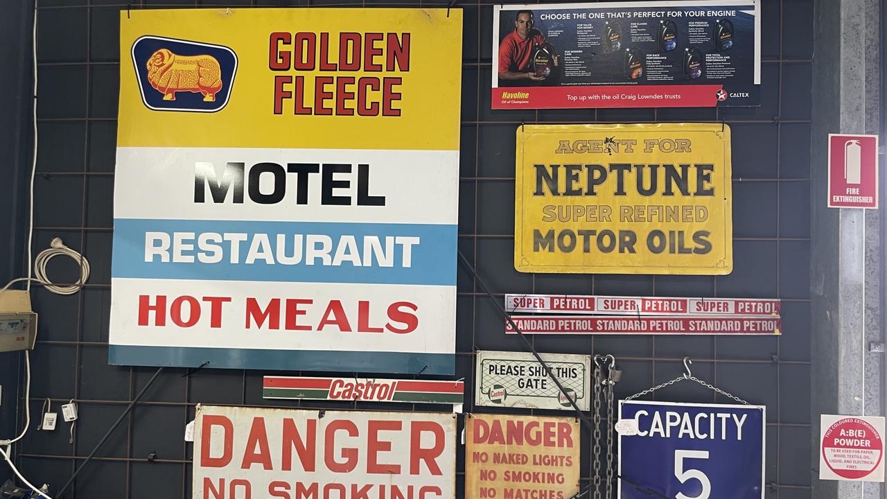 Vintage signage from Roadside Relics on Brisbane Road, Gympie.