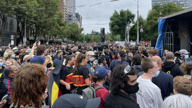 The crowd at Parliament House. Picture: Brianna Travers