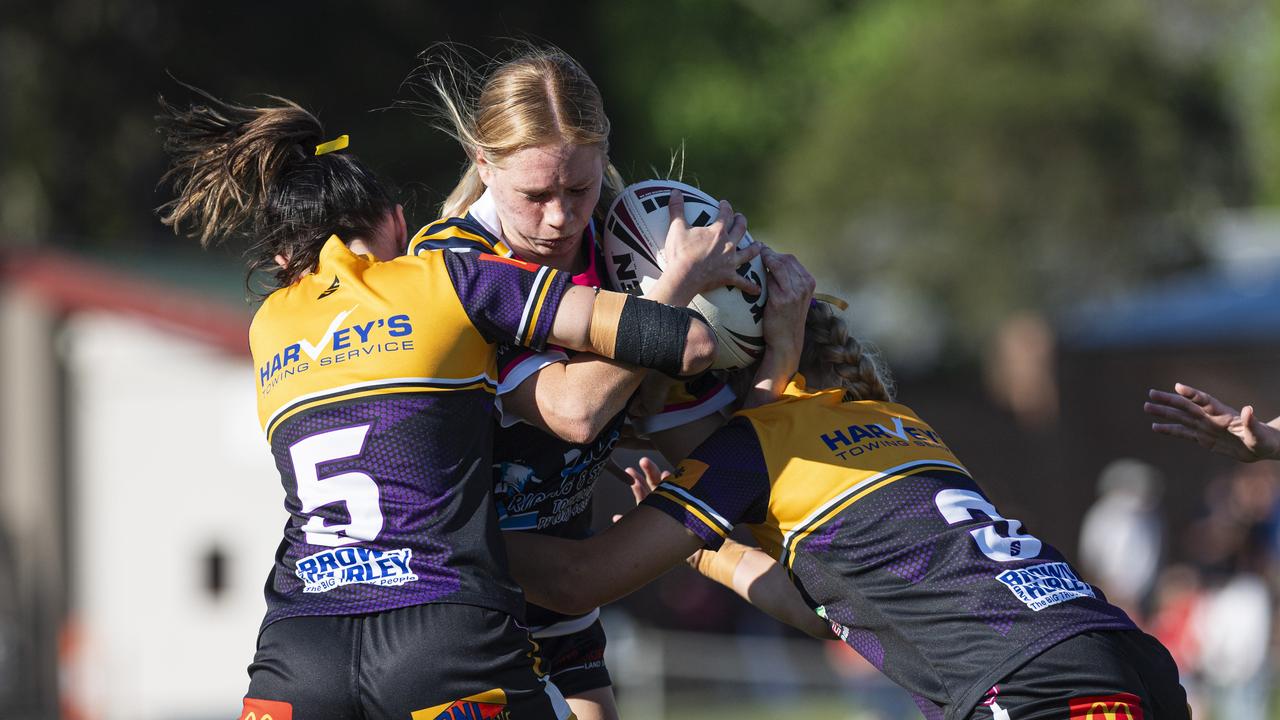 Tayla Horrobin of Highfields against Gatton in TRL Women grand final rugby league at Toowoomba Sports Ground, Saturday, September 14, 2024. Picture: Kevin Farmer