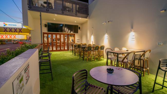 The hotel now has extended outdoor areas, along with a sports bar with 200’ LED TV wall, to go with the new restaurant. Picture: Artem Kuznetsov