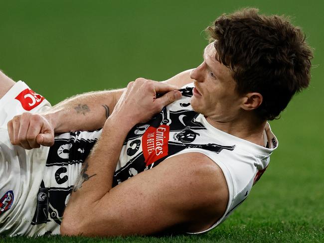 Brody Mihocek was missed down forward. Picture: Michael Willson/AFL Photos via Getty Images