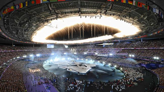 Paris lit up the closing ceremony. Picture: AFP