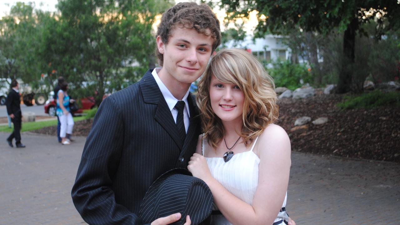 David Mebbs and Emma Weir arrive at the Roma State College Year 12 Formal.