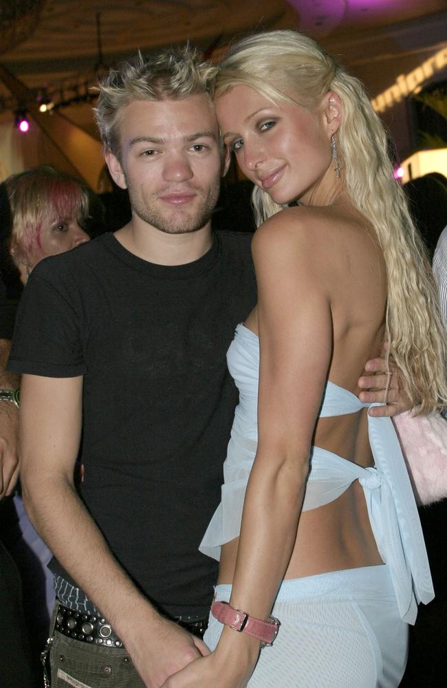 Whibley and Hilton at the The Loews Hotel in Miami Beach, Florida in 2003. Picture: Rodrigo Varela/WireImage