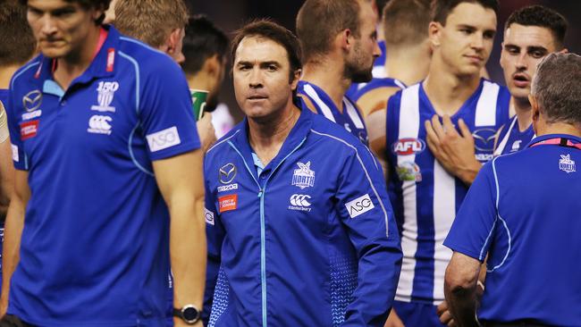 Brad Scott has been at North Melbourne for 10 years without a Grand Final finish. Picture: Getty Images