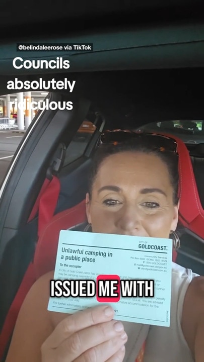 Aussie fined for sleeping on her own property