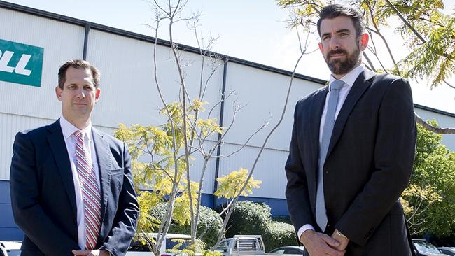 Colliers International's Queensland chief executive Simon Beirne and director Anthony White.