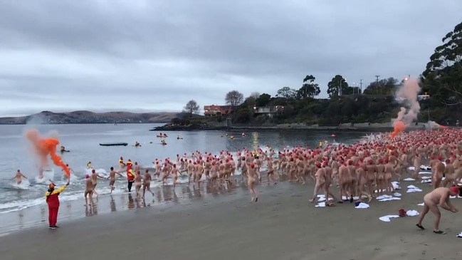 Solstice swimmers bare all in mid-winter plunge