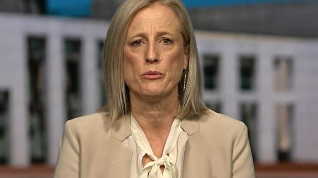 Minister for Women Katy Gallagher became emotional when asked about the alarming rate of violence against women. Picture: Today