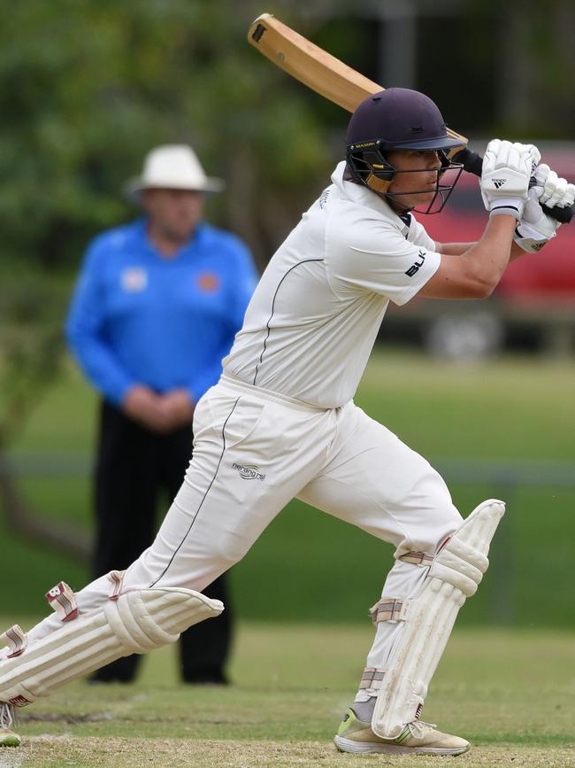 Kookaburra Cup cricket - Queens vs. Mudgeeraba Nerang at Greg Chaplin Oval, Southport. Mudgeeraba batsman Brad Munro. (Photos/Steve Holland)