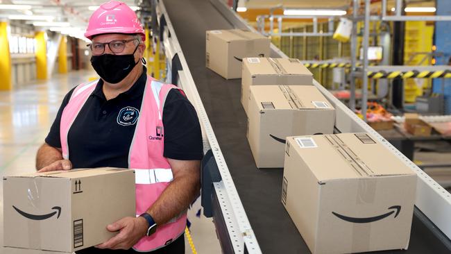 Craig Fuller, director of operations for Amazon Australia, at the Kemps Creek warehouse. Picture: Damian Shaw