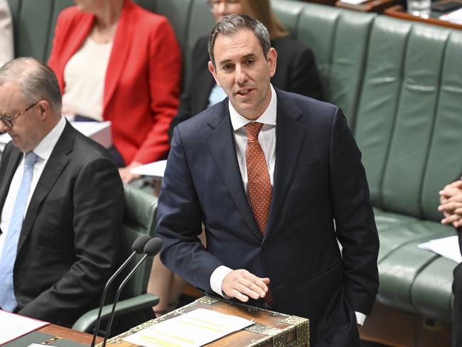 CANBERRA, Australia - NewsWire Photos - August 15, 2024: Federal Treasurer Jim Chalmers  during Question Time at Parliament House in Canberra. Picture: NewsWire / Martin Ollman