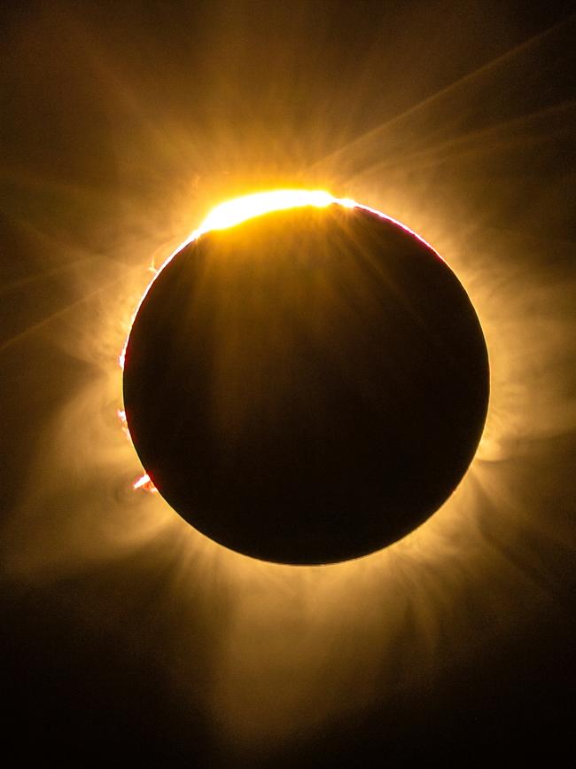 An image of the total solar eclipse in WA. Picture: Michael Haluwana; Aeroture